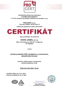 Certifikát 2